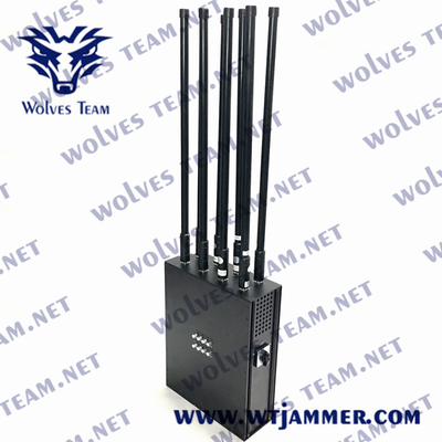 Leistungsstarker Rucksack-Handy-Störsender, tragbar, UHF, VHF, GSM, 3G, DCS, 4G, 5G, Signalstörungsabdeckung, 100 m