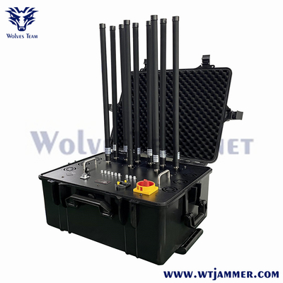 300M Hochleistung Portable 8 Kanäle Militärische Drohne Handy Bombe Signal Jammer