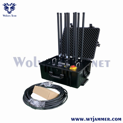 300M Hochleistung Portable 8 Kanäle Militärische Drohne Handy Bombe Signal Jammer