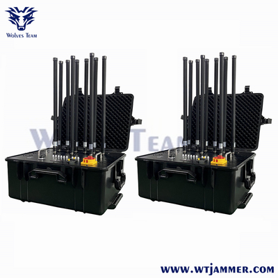 300M Hochleistung Portable 8 Kanäle Militärische Drohne Handy Bombe Signal Jammer