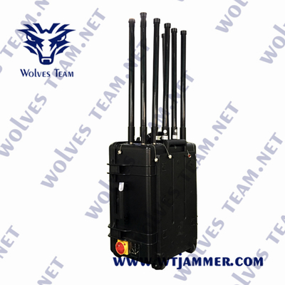 100 Watt Portable 4 Bands Drohnen-Signalsperrer IP65 Wasserdicht GPSL1 WIFI2.4G WIFI5.8G Signalsperrer