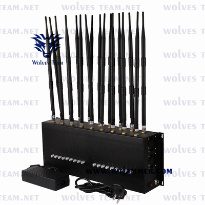 Innenraum 18 Antennen Desktop GSM 3G 4G 5G Mobiltelefon Störsender Locker Fernbedienung HF Signal Störsender 100 Meter