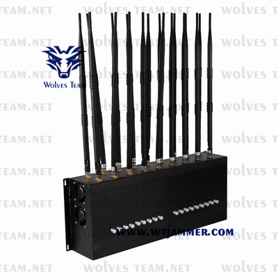 Innenraum 18 Antennen Desktop GSM 3G 4G 5G Mobiltelefon Störsender Locker Fernbedienung HF Signal Störsender 100 Meter