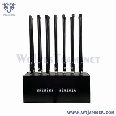 kaufen 100W 14 Band Desktop Signal Jammer Blocks 5g WLAN GPS 4G 3G 2G Online-Herstellung