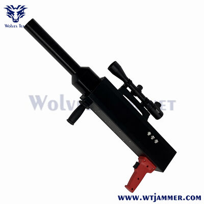 kaufen Hochleistungs 3-Band Handheld Anti-Drone Jammer Gun - tragbare UAV-Signalblocker mit rotem Griff & Umfang Online-Herstellung