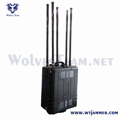 kaufen 7 Bands 350W Briefcase Portable Signal Jammer 30-200M Schutzbereich Online-Herstellung