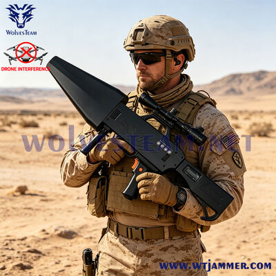 kaufen 101JB10-4 Handheld Anti-Drone Jammer 20W 40W Vollband-UAV-Signalblocker 2.4G 5.8G 900M GPSL1 Drohnen-Signal-Interferenzgewehr für den Sicherheitsschutz Online-Herstellung