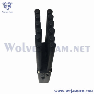 Besorgen Auswählbare 12 Bänder 12W Handheld 3G 4G 5G Fernbedienung Handy Wifi Signal Störsender für vertrauliche Räume Online-Herstellung