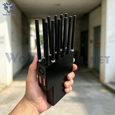 Besorgen Handheld verstellbarer 12-Antennen 12W leistungsstarker 2G 3G 4G 5G GPS Handy Signal Jammer mit LCD Digitalanzeige Online-Herstellung