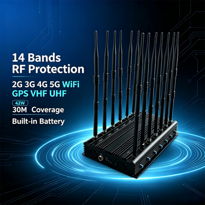 Besorgen 14-Kanal-42W-Omnidirectional-Signalstörgerät für Prüfungsräume und Tagungsräume Online-Herstellung