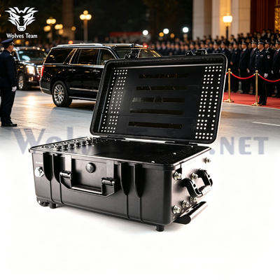 Besorgen 300-500M 10 Band Trolley Case Signal Jammer Portable Counter-Drone Blocker für vorübergehende hochkarätige Hochsicherheitsereignisse Online-Herstellung