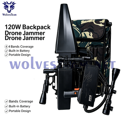 Besorgen 120 W Portable Rucksack Drone Jammer 4-Band GPS WiFi Blocker für Feldmissionen Online-Herstellung