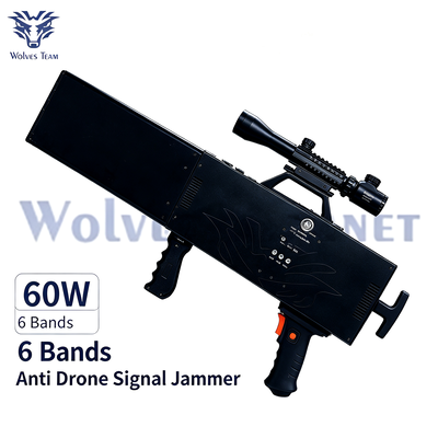 Besorgen 60W 6-Band tragbares Anti-Drohnen-Signal-Jammer zur Unterbrechung der UAV-Kommunikation Online-Herstellung