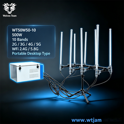 Besorgen 500W 10-Kanal-Portable Signal Jammer für GSM DCS 3G 4G 5G WiFi 2.4G 5.8G Mobilfunksignalblocker Online-Herstellung