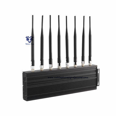 Störsender Kanäle 80W 8 Handy-Signal-Störsender G/M 3G 4G 5G WIFI, der Strecke 100 Meter staut