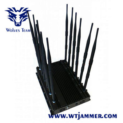 12 Bänder 50m 20W G/M Rf-Signal-Störsender DCS-3G 4G WIFI GPS