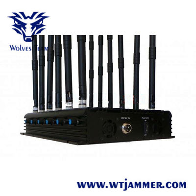 12 Bänder 50m 20W G/M Rf-Signal-Störsender DCS-3G 4G WIFI GPS