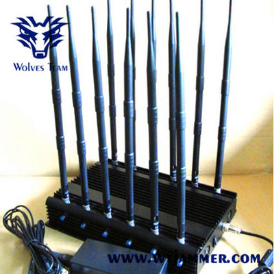 12 Bänder 50m 20W G/M Rf-Signal-Störsender DCS-3G 4G WIFI GPS