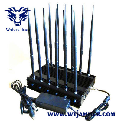 12 Bänder 50m 20W G/M Rf-Signal-Störsender DCS-3G 4G WIFI GPS