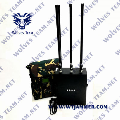 Dauerhafter Militärbrummen-Signal-Störsender-wasserdichter Rucksack UAV-Störsender GPSs WIFI5.8G der hohen Leistung