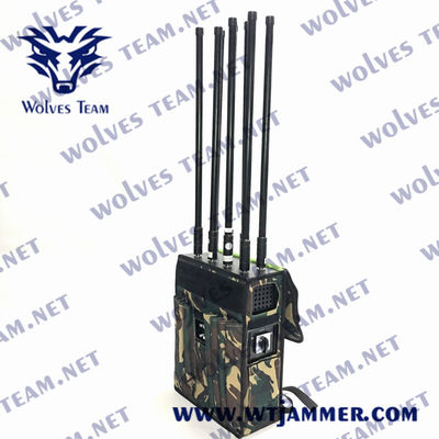 Dauerhafter Militärbrummen-Signal-Störsender-wasserdichter Rucksack UAV-Störsender GPSs WIFI5.8G der hohen Leistung