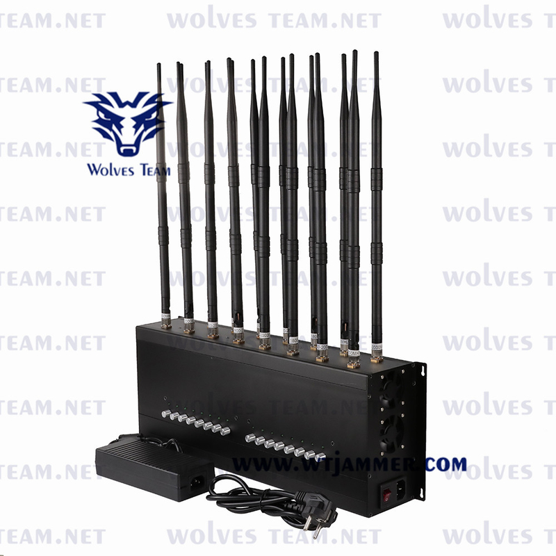 Hohe Leistung justierbar alles Handy-Signal-Störsender 42W WIFI VHF-UHF GPS 3G 4G 5G