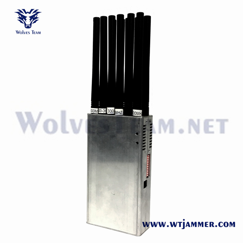 Handheld 14 Antenne Signal Jamme Fabrikverkauf für 3G 4G 5G WiFi UHF VHF GPS Lojack Handy Signal Störgerät