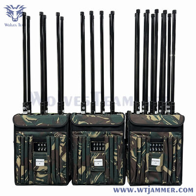 160W HF-Leistungs-Rucksack-Signalstörer Alle Handy-Signalstörer mit 5dBi externer omnidirektionaler Antenne für breite Flächenabdeckung