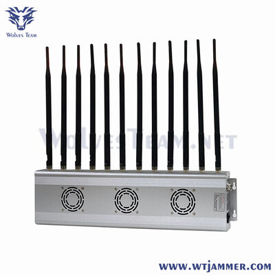 Hochleistungs-Signalstörsender mit 8 Antennen, Desktop-2G/3G/4G/5G-WLAN-GPS-Blocker mit zwei Kühlventilatoren