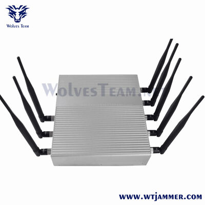 8 Antennas Adjustable Power Full-Band Jammer Blocks 2G 3G 4G WiFi GPS & Bluetooth Signals