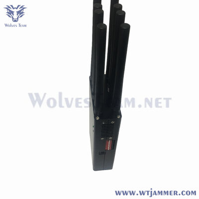 8-Channel 16W Portable 2G/3G/4G/5G/WiFi/GPS Handheld Jammer