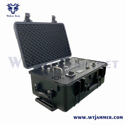 12 Bands 160W Portable Wheeled Case All Band Signal Jammer for Exhibition Hall Safety