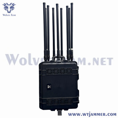 10 Kanäle 600 W Hochleistungs-Laufkatzensignal-Störsenderblock 2G/3G/4G/5G/WiFi/GPS