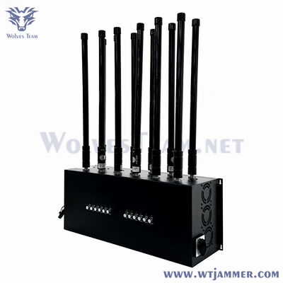 12 Kanäle 600 W Vollband-Desktop-Signalstörsender, Blockreichweite bis zu 200 m für alle drahtlosen Signale