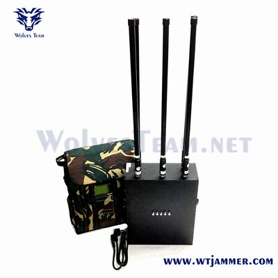 Wasserdichtes und tragbares 90W Hochleistungs-Anti-Drohnen-Rucksackstörgerät mit 5 Bands GPS Wi-Fi 5.8G