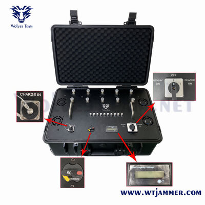 10-Kanal-Portable Signal Jammer mit 360° Omnidirectional-Abdeckung und eingebauter Batterie zur Signalabblockade im vollen Spektrum