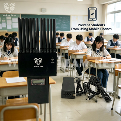LED-Display Neue Generation Handheld Signal Störgerät Breite Schildbreite für Klassenzimmer, um Studenten zu blockieren Mobiltelefone und Examen zu verhindern