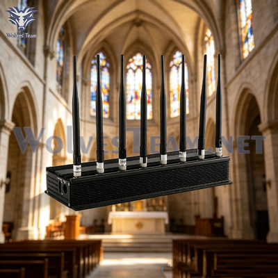 Desktop 8-Kanal verstellbarer Signalstörgerät WIFI Bluetooth für stille Kirchenanbetungsumgebung