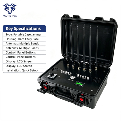 50W 10-Kanal-Portable RF-Jammer mit Omnidirectional-Antenne für CDMA GSM DCS 3G 4G LTE 5G NR WiFi