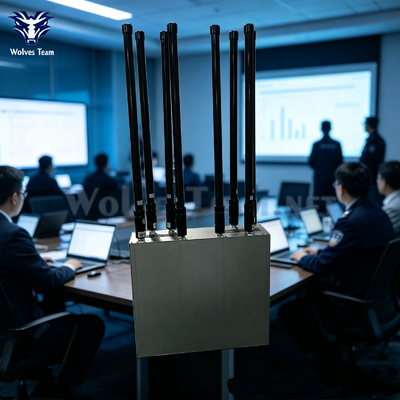 8 Kanal verstellbare Antennen Full-Band Wireless Signal Blocker Anti-Eavesdropping Störgerät für offizielle sichere Konferenzen und Strafverfolgungsbehörden Einsatz