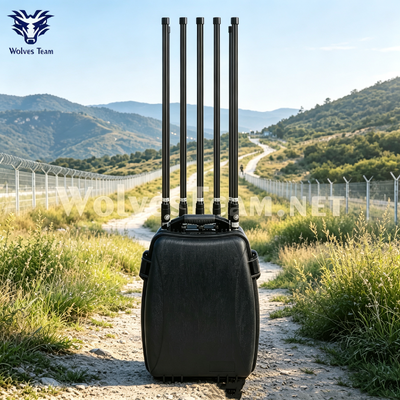 6-Band 120W Manpack-Drohnen-Signalstörer mit omnidirektionalen Antennen und eingebauter Batterie für Strafverfolgungsbehörden