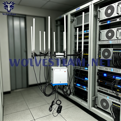 400-800W High Power Weatherproof Signal Jammer IP65 Outdoor 8 Bands 2G 3G 4G 5G WiFi VHF UHF 24/7 Continuous Operation
