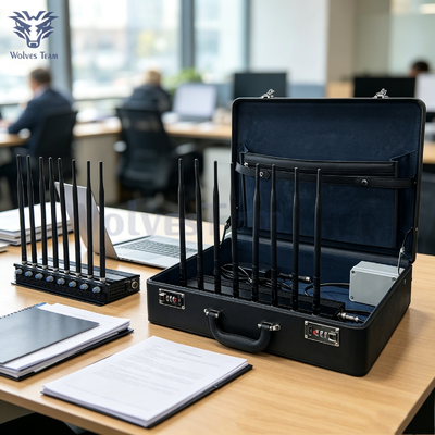 All-in-one 8-Bänder Desktop-Signal-Störgerät in einer Handtasche für Innen- und Außenmissionen