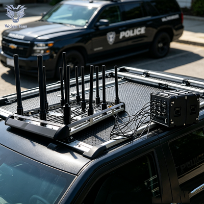 600W 12-Band-Fahrzeug-RF-Signalblocker tragbares Hochleistungs-Wireless-Steuerungssystem für VIP-Konvoi und Einsatz im Feld