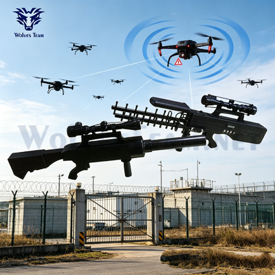 Outdoor Portable 30W RF Signal Suppression Gun 100‑240VAC  UAV Neutralization And Confidential Data Protection Device