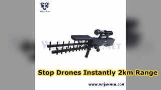 UAV-Gegenmaßnahmenpistole 30 W 100-240 VAC Tragbares HF-Unterdrückungsgerät für Anti-Drohnen und vertraulich